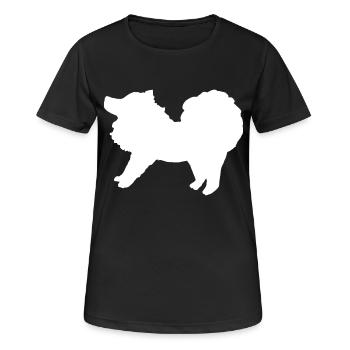 Spitz weiß - Frauen T-Shirt atmungsaktiv - Schwarz - Vorne - AI Model Female 172 light (172cm)