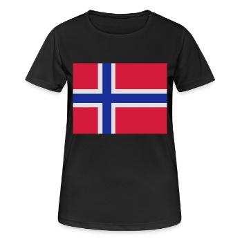 Norwegische Flagge - Frauen T-Shirt atmungsaktiv - Schwarz - Vorne - AI Model Female 172 light (172cm)