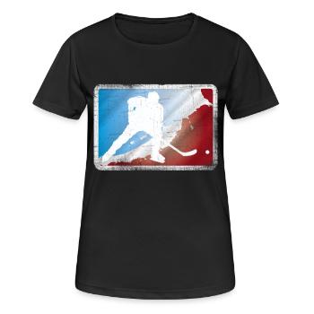 Eishockey - Frauen T-Shirt atmungsaktiv - Schwarz - Vorne - AI Model Female 172 light (172cm)