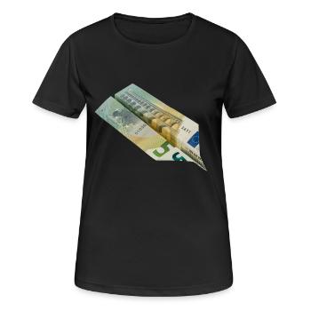 5-Euro-Schein - Frauen T-Shirt atmungsaktiv - Schwarz - Vorne - AI Model Female 172 light (172cm)