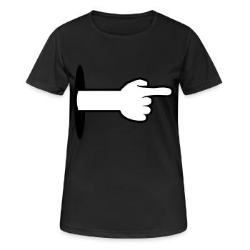 trou mur plancher bras main dessin animé - T-shirt respirant Femme - noir - Devant - AI Model Female 172 light (172cm)