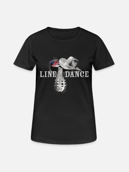 kl_linedance38a - Frauen T-Shirt atmungsaktiv - Schwarz