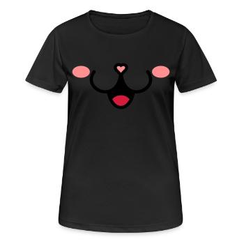 Kawai smile - T-shirt respirant Femme - noir - Devant - AI Model Female 172 light (172cm)