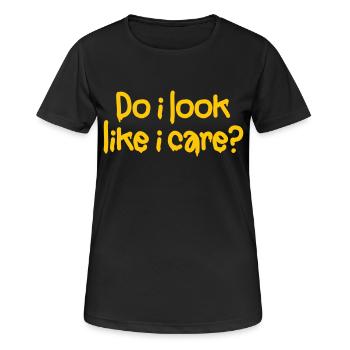 Do i look like i care? No interest! No thank you! - Women's Breathable T-Shirt - black - Front - AI Model Female 172 light (172cm)