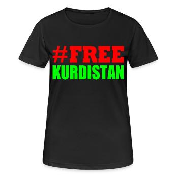 Free Kurdistan - Frauen T-Shirt atmungsaktiv - Schwarz - Vorne - AI Model Female 172 light (172cm)