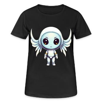 Alien Erzengel - Außerirdisches Design mit Flügeln - Frauen T-Shirt atmungsaktiv - Schwarz - Vorne - AI Model Female 172 light (172cm)
