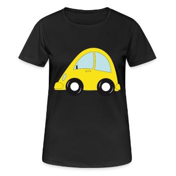 voiture jaune - T-shirt respirant Femme - noir - Devant - AI Model Female 172 light (172cm)