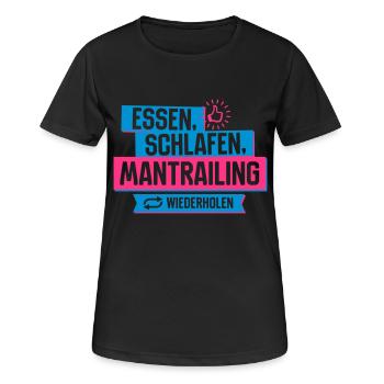Hobby Mantrailing - Frauen T-Shirt atmungsaktiv - Schwarz - Vorne - AI Model Female 172 light (172cm)