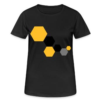 Waben 6 - Frauen T-Shirt atmungsaktiv - Schwarz - Vorne - AI Model Female 172 light (172cm)