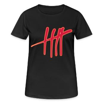 Fünf Striche - Frauen T-Shirt atmungsaktiv - Schwarz - Vorne - AI Model Female 172 light (172cm)