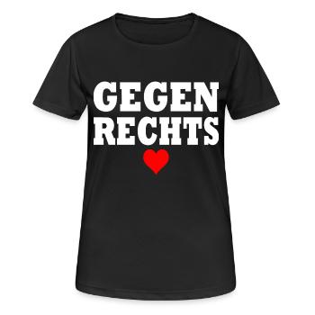 Gegen rechts - Frauen T-Shirt atmungsaktiv - Schwarz - Vorne - AI Model Female 172 light (172cm)