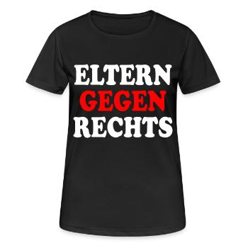 Eltern gegen rechts - Frauen T-Shirt atmungsaktiv - Schwarz - Vorne - AI Model Female 172 light (172cm)