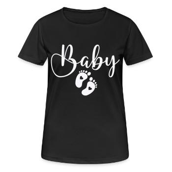 Bébé Pieds de bébé - T-shirt respirant Femme - noir - Devant - AI Model Female 172 light (172cm)