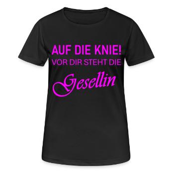 À genoux! Devant vous se tient le compagnon - T-shirt respirant Femme - noir - Devant - AI Model Female 172 light (172cm)