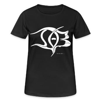 DAB Logo Weiß - Frauen T-Shirt atmungsaktiv - Schwarz - Vorne - AI Model Female 172 light (172cm)