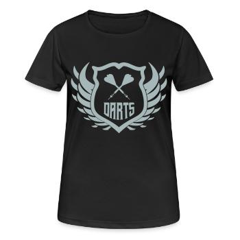 darts crest - Frauen T-Shirt atmungsaktiv - Schwarz - Vorne - AI Model Female 172 light (172cm)