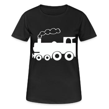 Lokomotive - Frauen T-Shirt atmungsaktiv - Schwarz - Vorne - AI Model Female 172 light (172cm)
