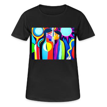 Cultural diversity abstract - Women's Breathable T-Shirt - black - Front - AI Model Female 172 light (172cm)