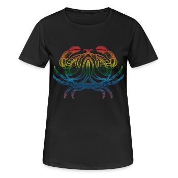 Krebs - Frauen T-Shirt atmungsaktiv - Schwarz - Vorne - AI Model Female 172 light (172cm)