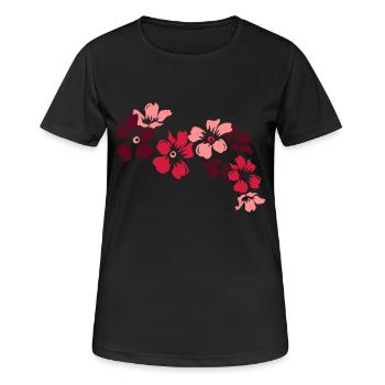 blumen - Frauen T-Shirt atmungsaktiv - Schwarz - Vorne - AI Model Female 172 light (172cm)