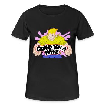 Quand yen a marre - T-shirt respirant Femme - noir - Devant - AI Model Female 172 light (172cm)