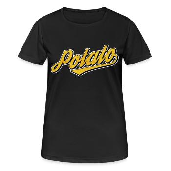 Kartoffel - Frauen T-Shirt atmungsaktiv - Schwarz - Vorne - AI Model Female 172 light (172cm)