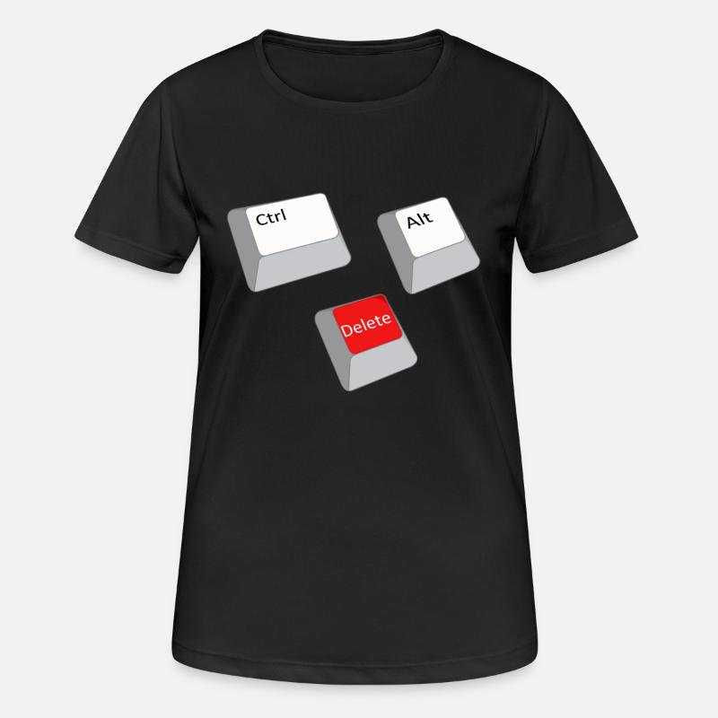 cntrl alt delete - Frauen T-Shirt atmungsaktiv - Schwarz