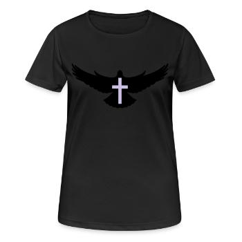 taube_heiliger_geist2 - Frauen T-Shirt atmungsaktiv - Schwarz - Vorne - AI Model Female 172 light (172cm)