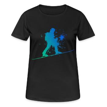 Herren Damen Ski Touring Ski Mountaineering - Frauen T-Shirt atmungsaktiv - Schwarz - Vorne - AI Model Female 172 light (172cm)