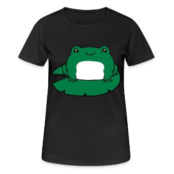 Grenouille sur nénuphar - T-shirt respirant Femme - noir - Devant - AI Model Female 172 light (172cm)