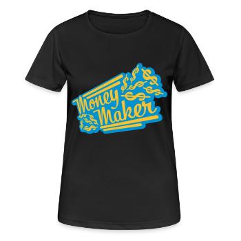 Money Maker Selfmade Dollar - Frauen T-Shirt atmungsaktiv - Schwarz - Vorne - AI Model Female 172 light (172cm)