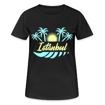 Istanbul 02 - T-shirt respirant Femme - noir - Devant - AI Model Female 172 light (172cm)