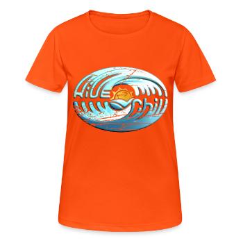ride and chill - Frauen T-Shirt atmungsaktiv - Neonorange - Vorne - AI Model Female 172 dark (172cm)