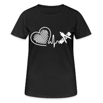 Mathematician Heartbeat - Women's Breathable T-Shirt - black - Front - AI Model Female 172 light (172cm)