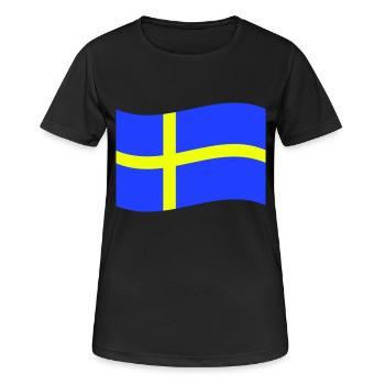Schweden - Frauen T-Shirt atmungsaktiv - Schwarz - Vorne - AI Model Female 172 light (172cm)