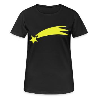 Sternschnuppe - Frauen T-Shirt atmungsaktiv - Schwarz - Vorne - AI Model Female 172 light (172cm)