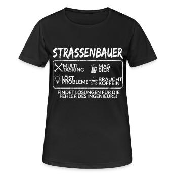 Der Strassenbauer - Frauen T-Shirt atmungsaktiv - Schwarz - Vorne - AI Model Female 172 light (172cm)