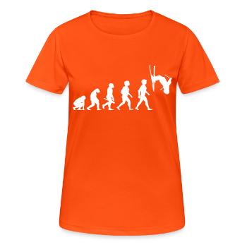 Evolution Skier Skifahren Freestyle Winter Sport - Frauen T-Shirt atmungsaktiv - Neonorange - Vorne - AI Model Female 172 dark (172cm)