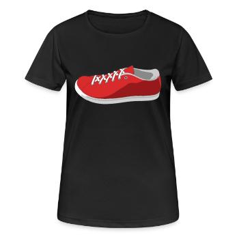 Shoe Rendering - Women's Breathable T-Shirt - black - Front - AI Model Female 172 light (172cm)