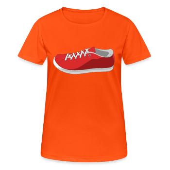 Chaussures Rendu - T-shirt respirant Femme - orange néon - Devant - AI Model Female 172 dark (172cm)
