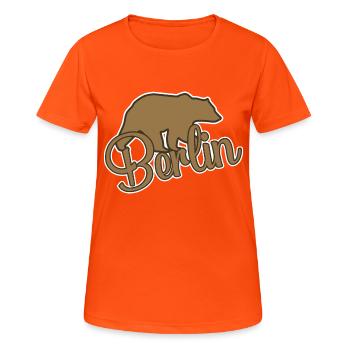 Ours Ours de Berlin - T-shirt respirant Femme - orange néon - Devant - AI Model Female 172 dark (172cm)