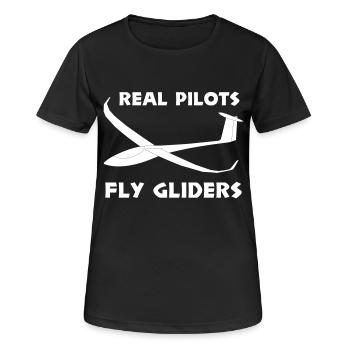 Pilote planeur pilote vole planeur drôle - T-shirt respirant Femme - noir - Devant - AI Model Female 172 light (172cm)
