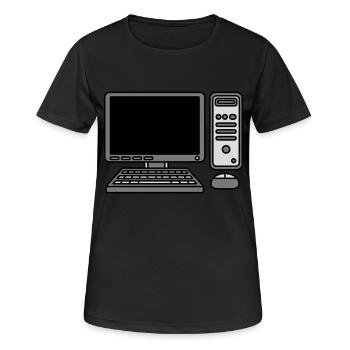 Écran de souris de clavier d’ordinateur - T-shirt respirant Femme - noir - Devant - AI Model Female 172 light (172cm)