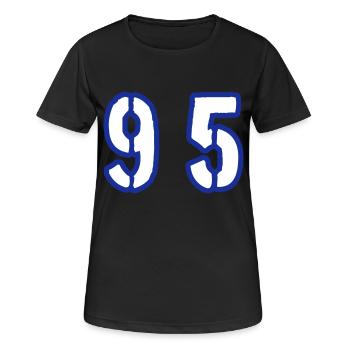Symbole du chiffre 95 - T-shirt respirant Femme - noir - Devant - AI Model Female 172 light (172cm)