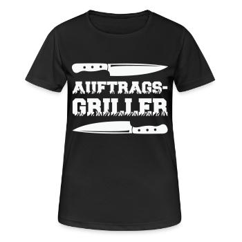 auftragsgriller 1 - Frauen T-Shirt atmungsaktiv - Schwarz - Vorne - AI Model Female 172 light (172cm)