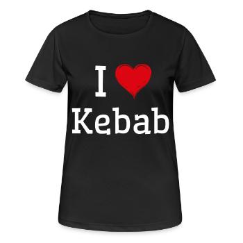 Ich liebe Kebab - Frauen T-Shirt atmungsaktiv - Schwarz - Vorne - AI Model Female 172 light (172cm)