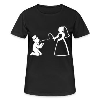 Newlyweds Married Couple Whip Wedding - Women's Breathable T-Shirt - black - Front - AI Model Female 172 light (172cm)