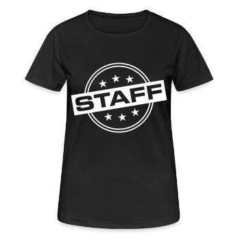 Staff - Frauen T-Shirt atmungsaktiv - Schwarz - Vorne - AI Model Female 172 light (172cm)