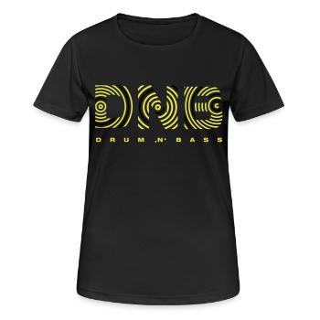 Drum 'n' Bass cercle 2 - T-shirt respirant Femme - noir - Devant - AI Model Female 172 light (172cm)