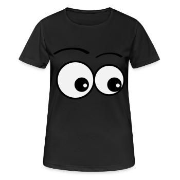 augen - Frauen T-Shirt atmungsaktiv - Schwarz - Vorne - AI Model Female 172 light (172cm)